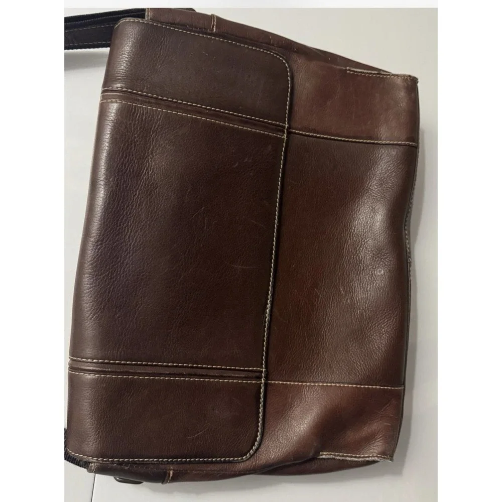 Leather Pelle Studio Brown Messenger Bag Purse Unisex